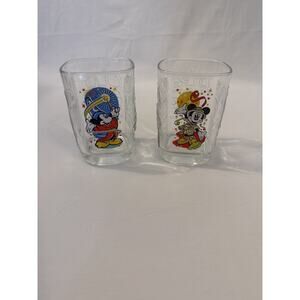 Walt Disney World 2000 Mickey Mouse Glasses Set of 2 McDonald's Collectible VTG